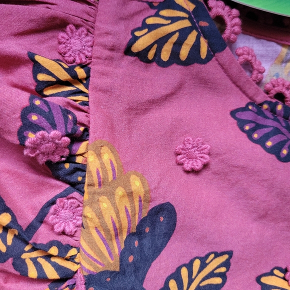 NWT Farm Rio Living Bloom Blush Short Sleeve Mini Dress - Picture 11 of 16